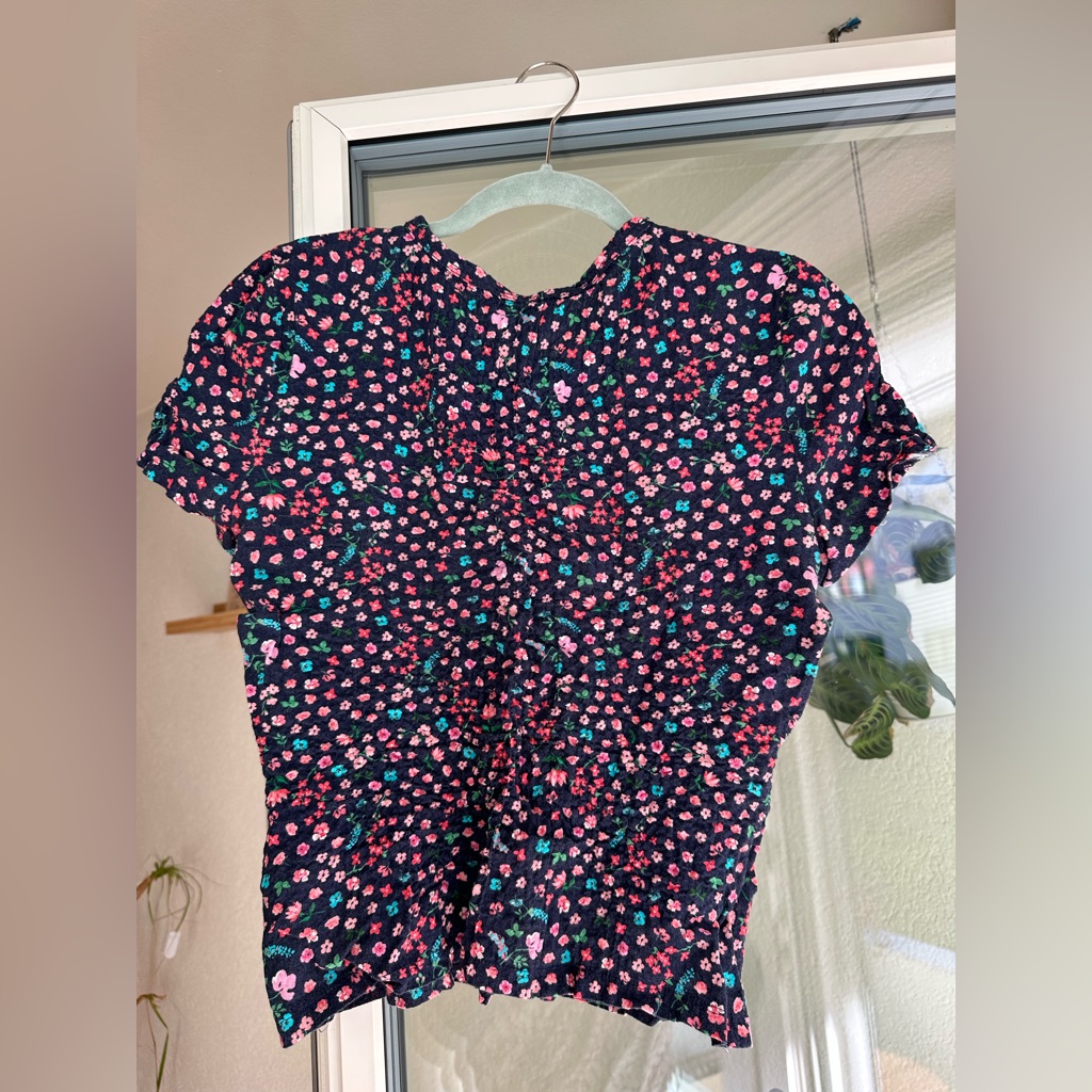 Rouje Aurelio Top In Blue Floral — image 7 of 7